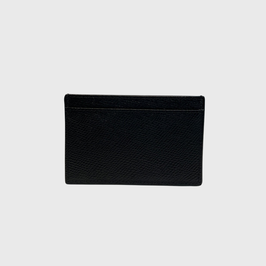 Celine Grained Card Holder Calfskin Black