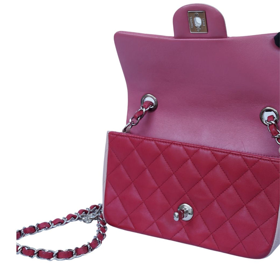 Chanel Classic Valentine's day Flap Bag Mini 8 Lambskin Multi Color - Red Tone SHW