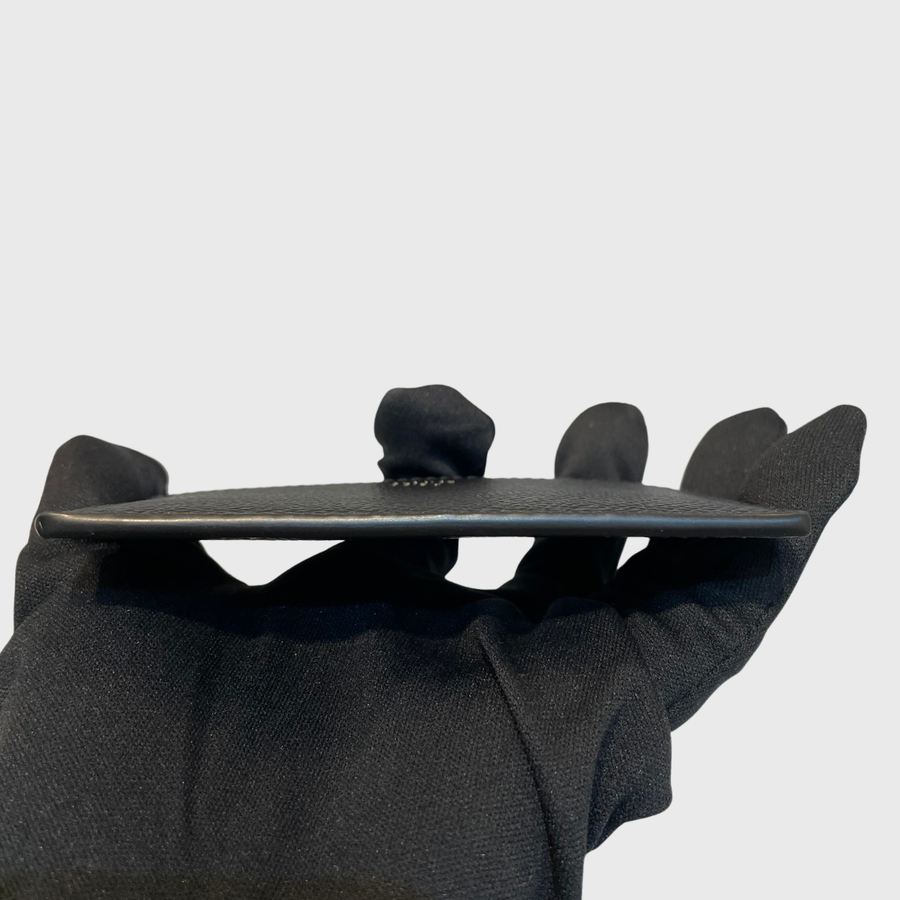 Celine Grained Card Holder Calfskin Black