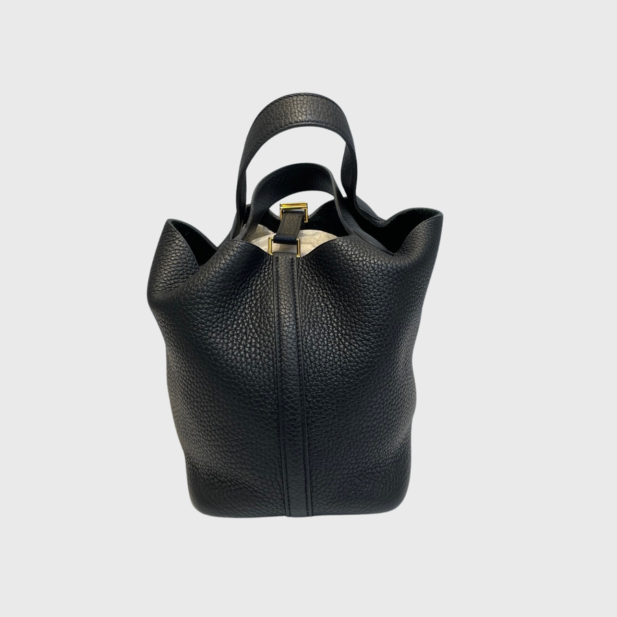 Hermes Picotin Clemence Black GHW