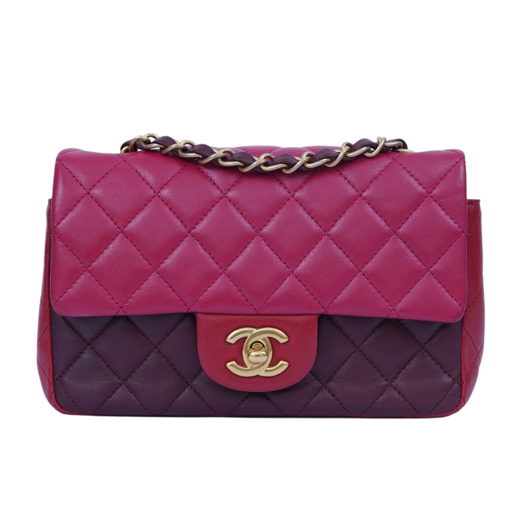Chanel Classic Mini 8 Lambskin Multi Color - Red Tone SHW – Perrine Porter