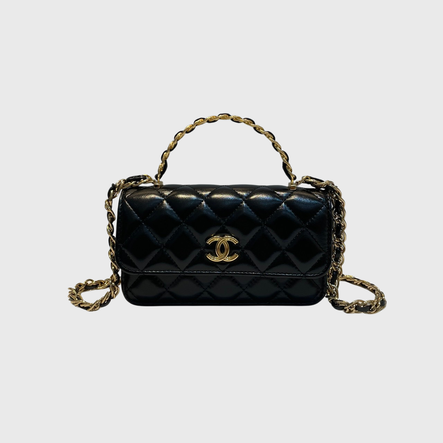 Chanel WOC Lambskin Black GHW