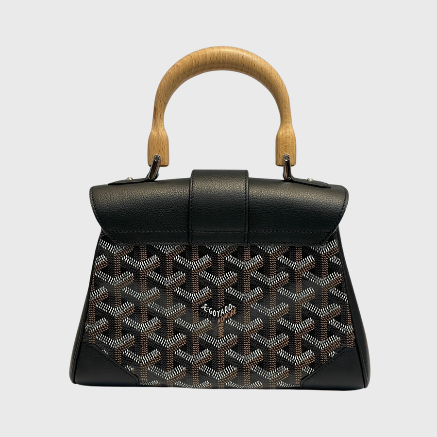 Goyard Saigon Top Handle Bag Canvas Calfskin Black SHW – Perrine