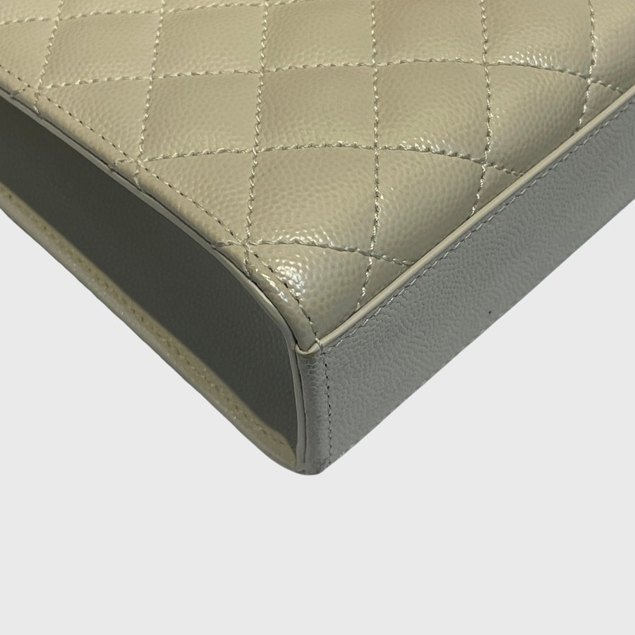 Saint Laurent Envelope Calfskin Dark Beige GHW