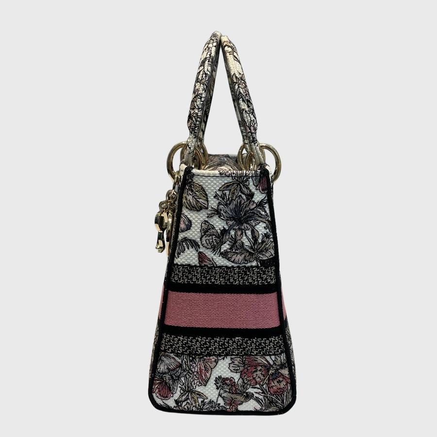 Christian Dior Lady Dior Bag Canvas Multicolor PG