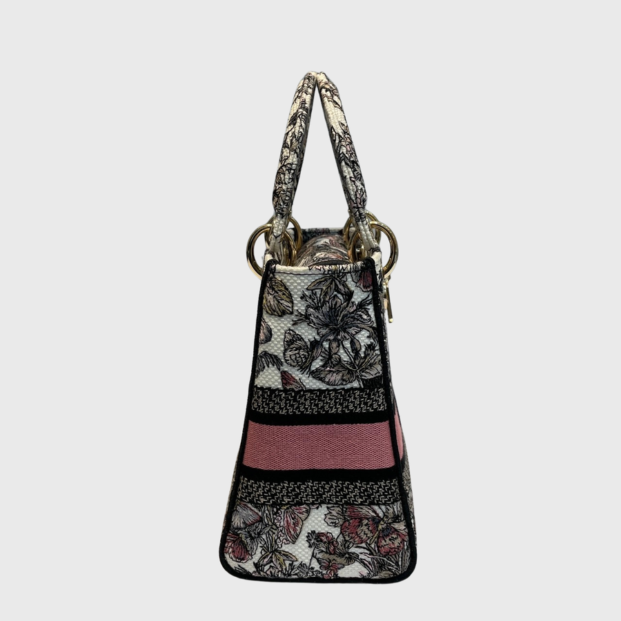 Christian Dior Lady Dior Bag Canvas Multicolor PG