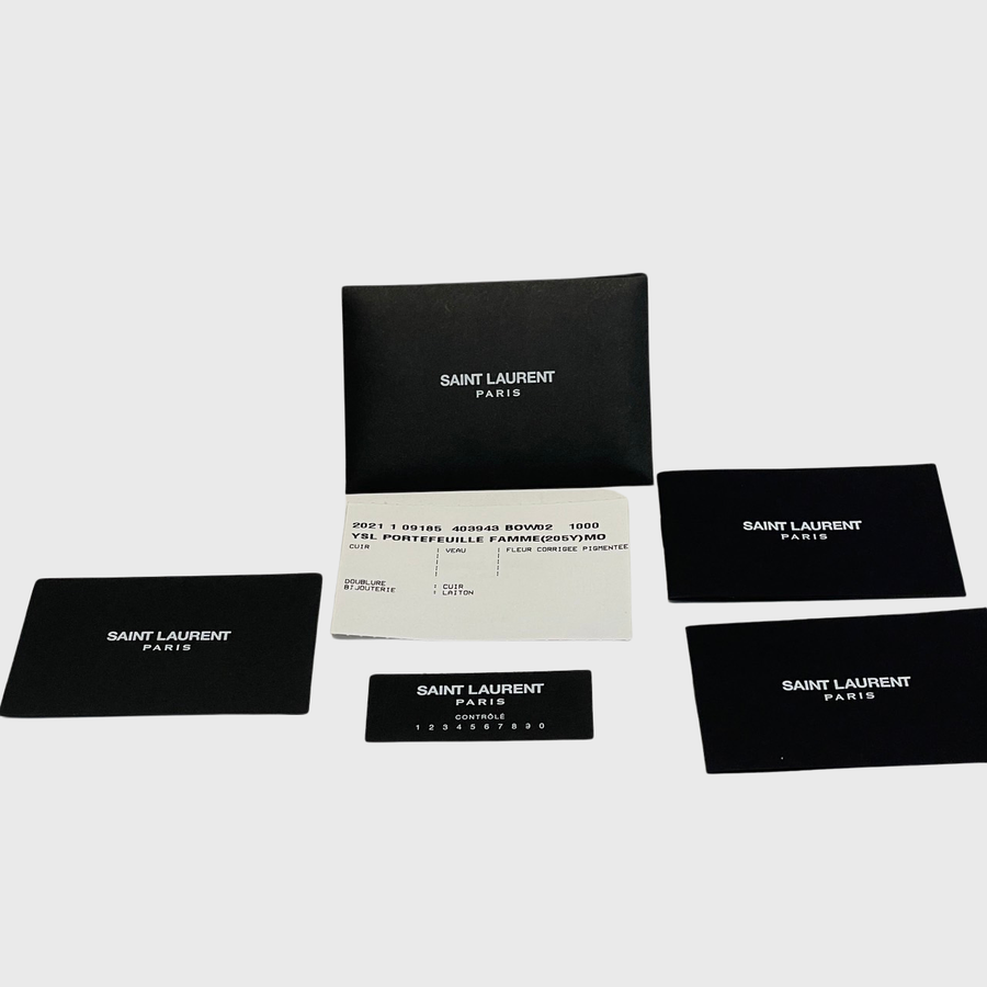 Saint Laurent Envelope Calfskin Dark Beige GHW