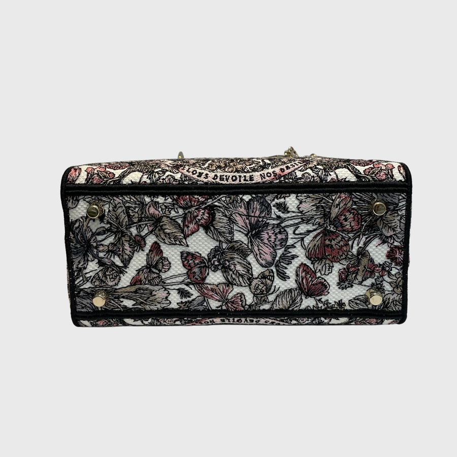 Christian Dior Lady Dior Bag Canvas Multicolor PG