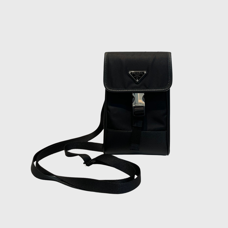 Prada Re-Nylon Phone Nylon Black SHW
