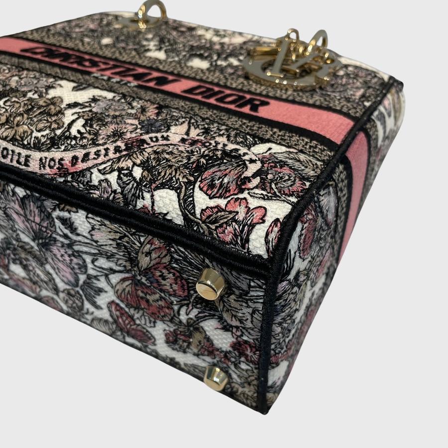 Christian Dior Lady Dior Bag Canvas Multicolor PG