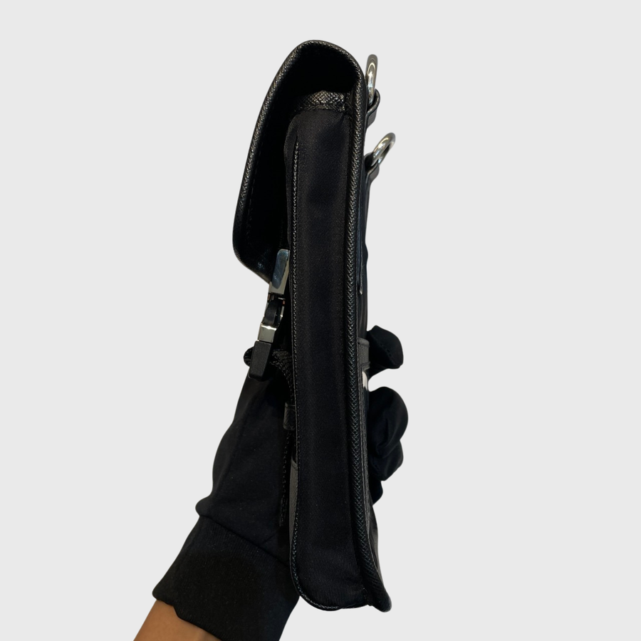 Prada Re-Nylon Phone Nylon Black SHW