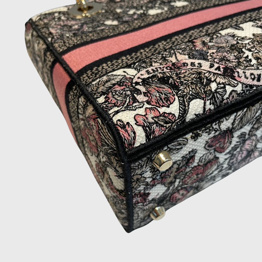 Christian Dior Lady Dior Bag Canvas Multicolor PG