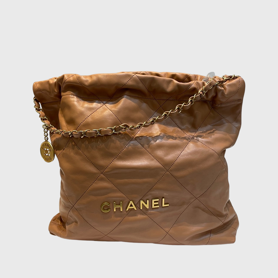 Chanel 22 Tote Bag Calfskin Brown GHW