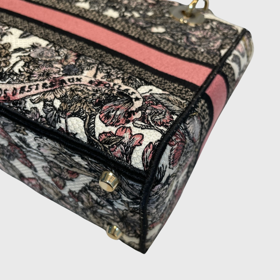 Christian Dior Lady Dior Bag Canvas Multicolor PG