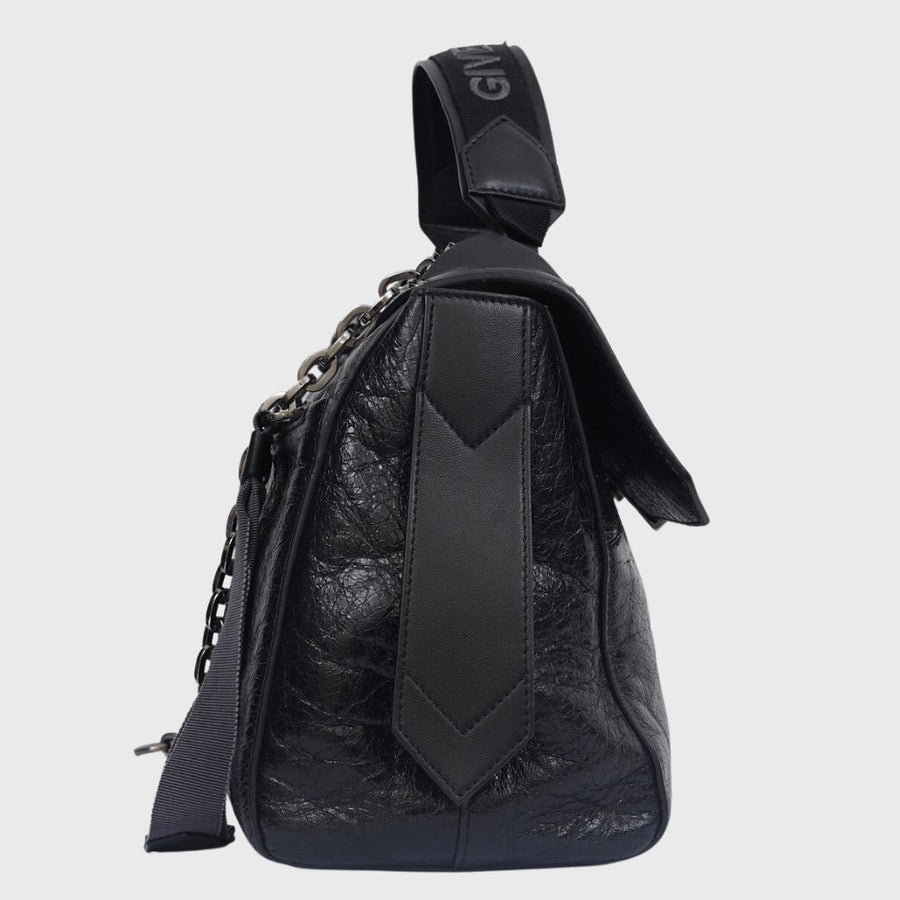 Givenchy ID bag Creased Patent Calfskin Black SHW