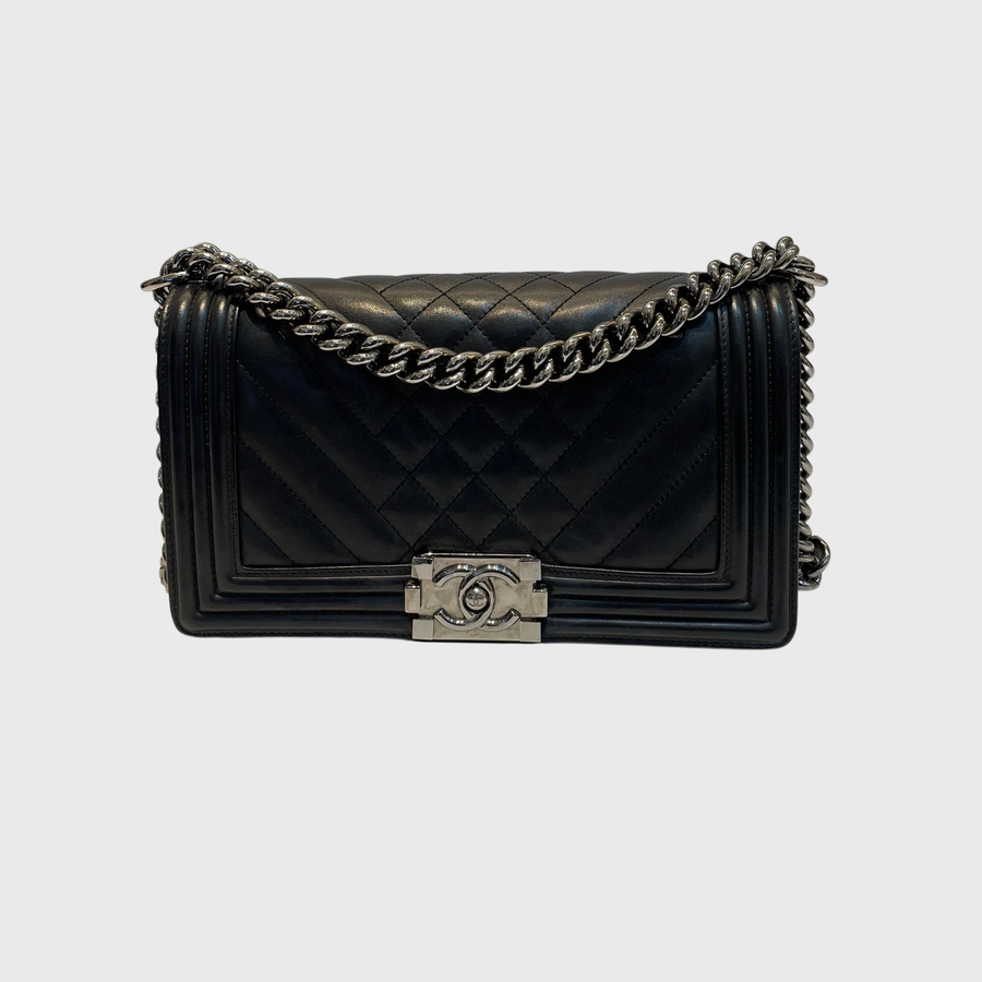 Chanel Boy Lambskin Black SHW