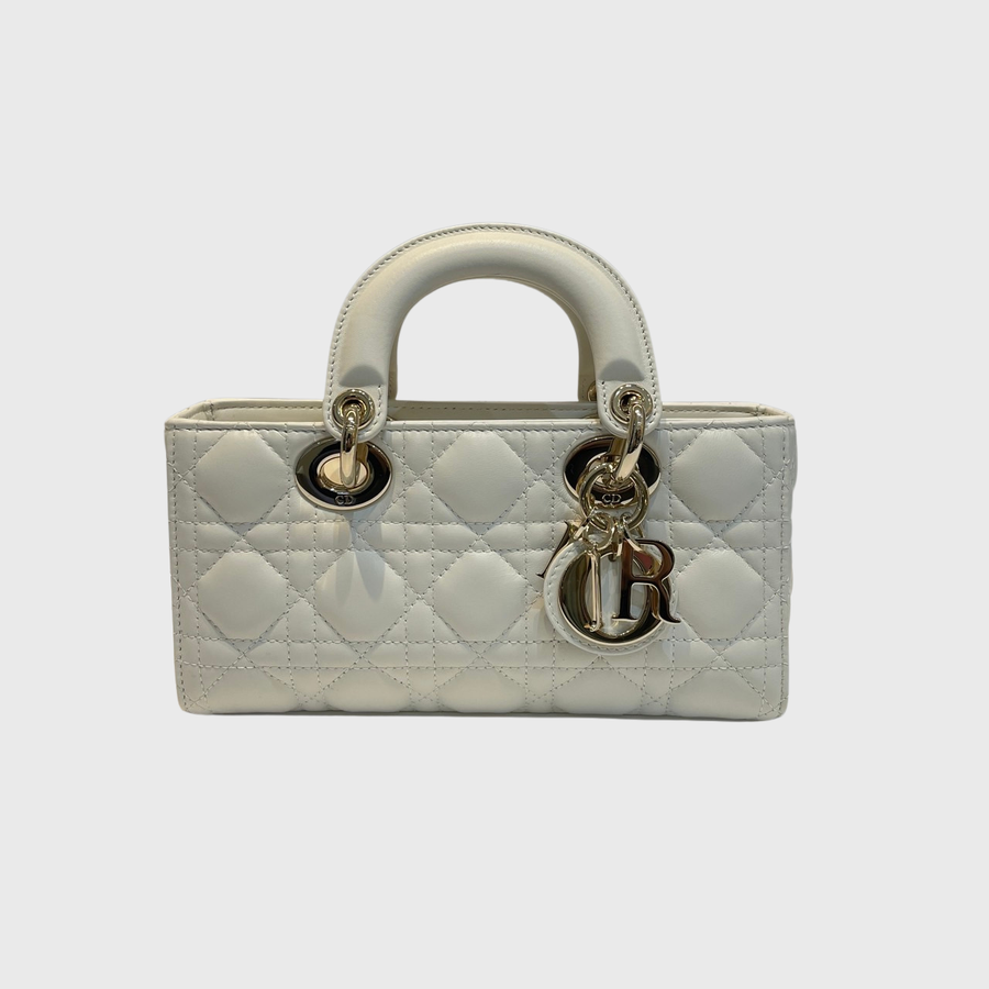 Christian Dior Lady D-Joy Calfskin White GHW