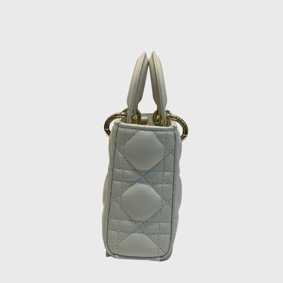Christian Dior Lady D-Joy Calfskin White GHW