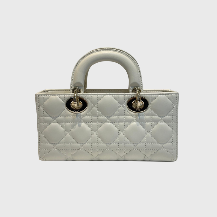 Christian Dior Lady D-Joy Calfskin White GHW