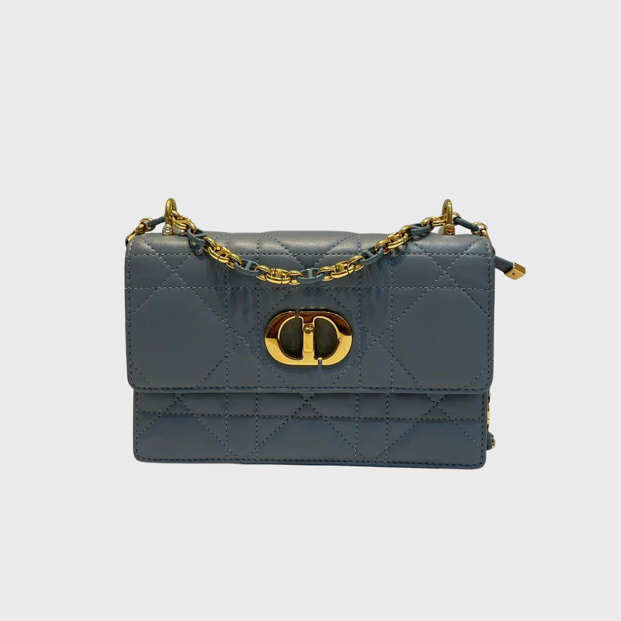 Christian Dior Miss Caro Lambskin Blue GHW