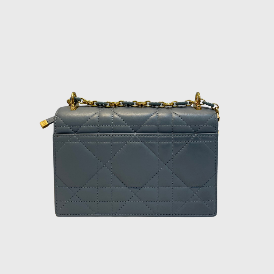 Christian Dior Miss Caro Lambskin Blue GHW