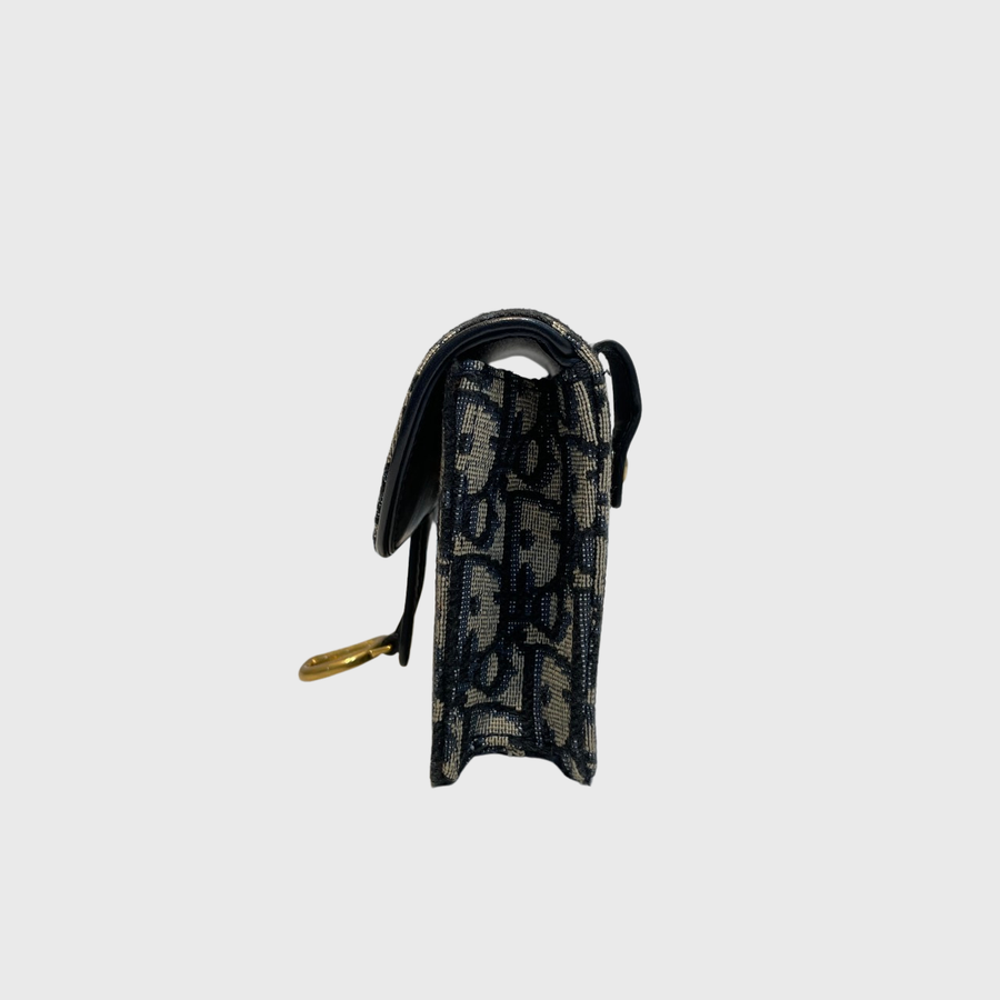Christian Dior Oblique Saddle Canvas Blue GHW