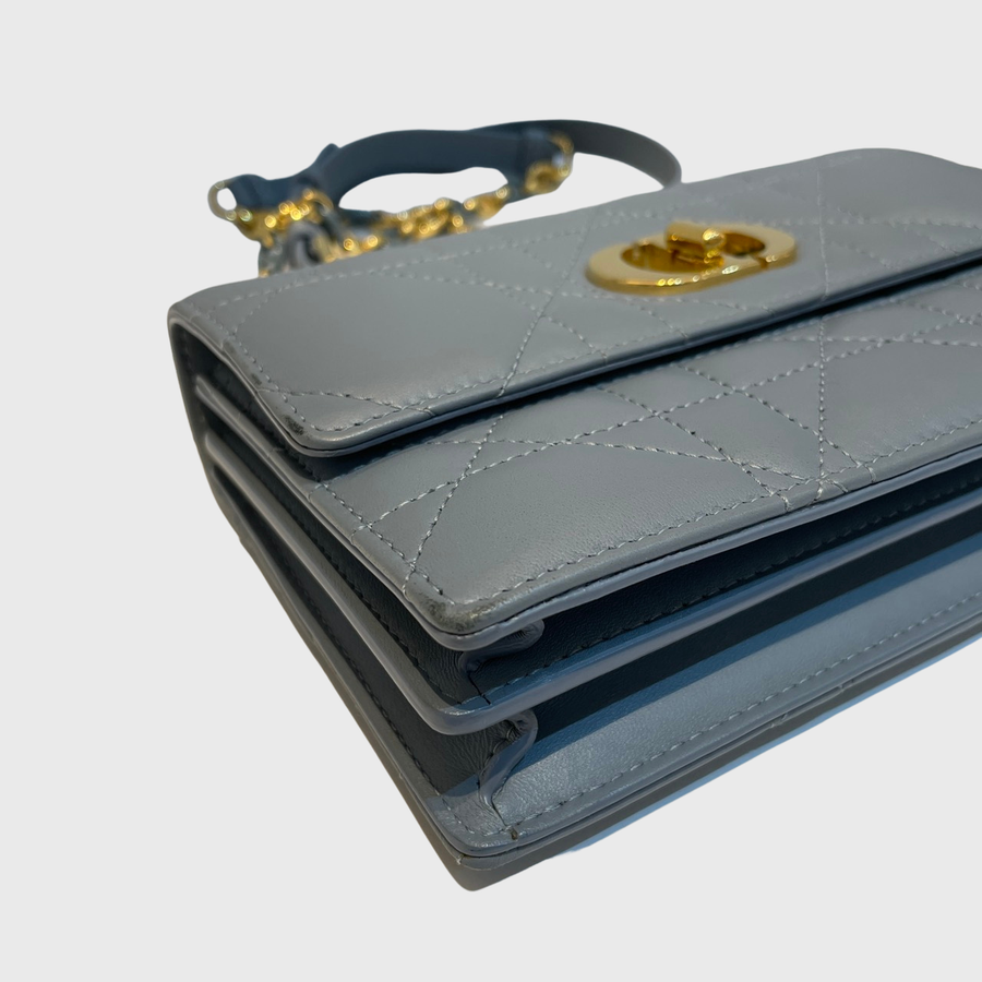 Christian Dior Miss Caro Lambskin Blue GHW