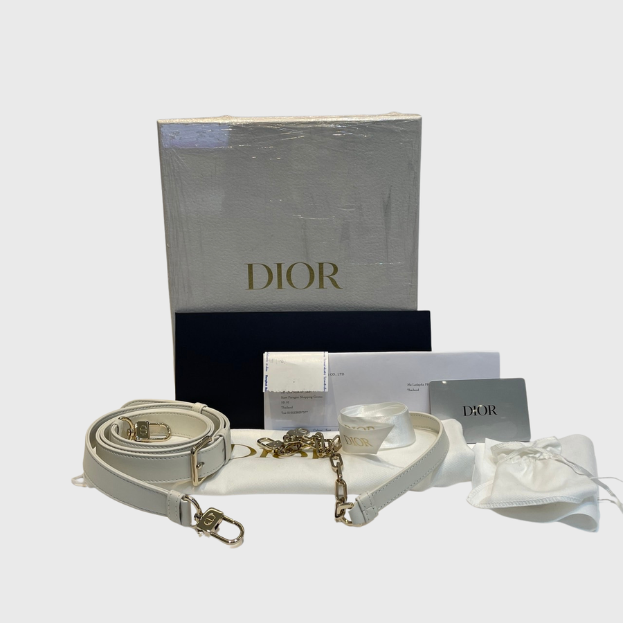 Christian Dior Lady D-Joy Calfskin White GHW