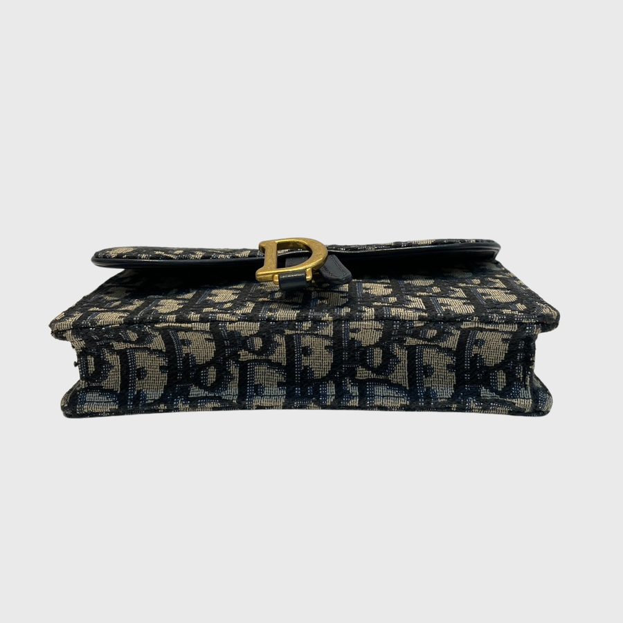 Christian Dior Oblique Saddle Canvas Blue GHW