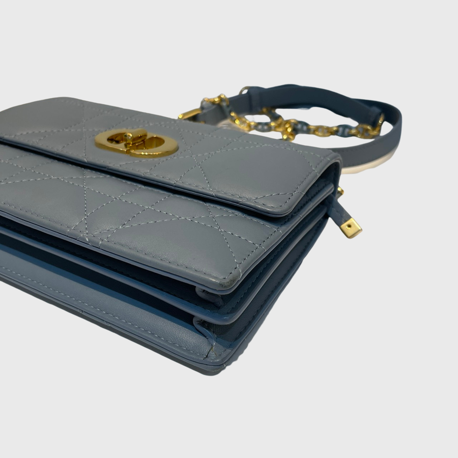 Christian Dior Miss Caro Lambskin Blue GHW