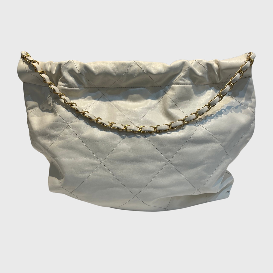 Chanel 22 Tote Bag Calfskin White GHW