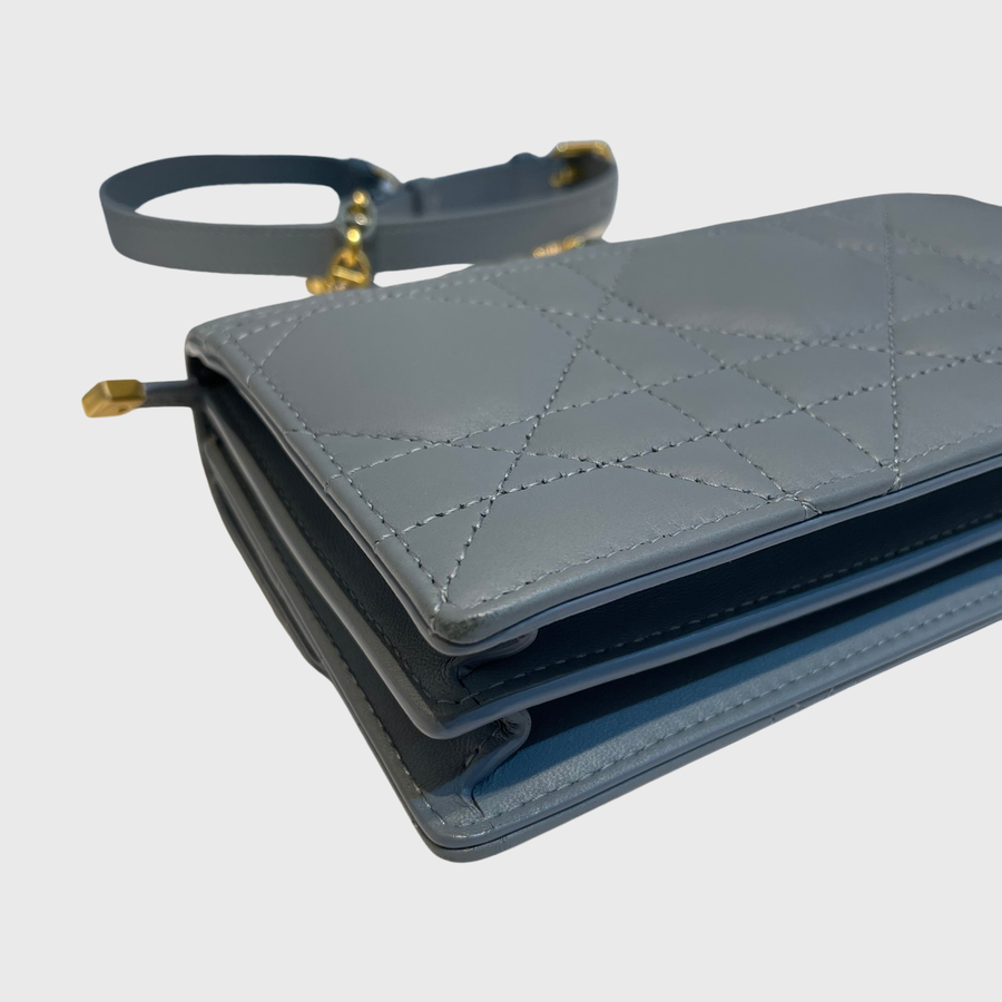 Christian Dior Miss Caro Lambskin Blue GHW