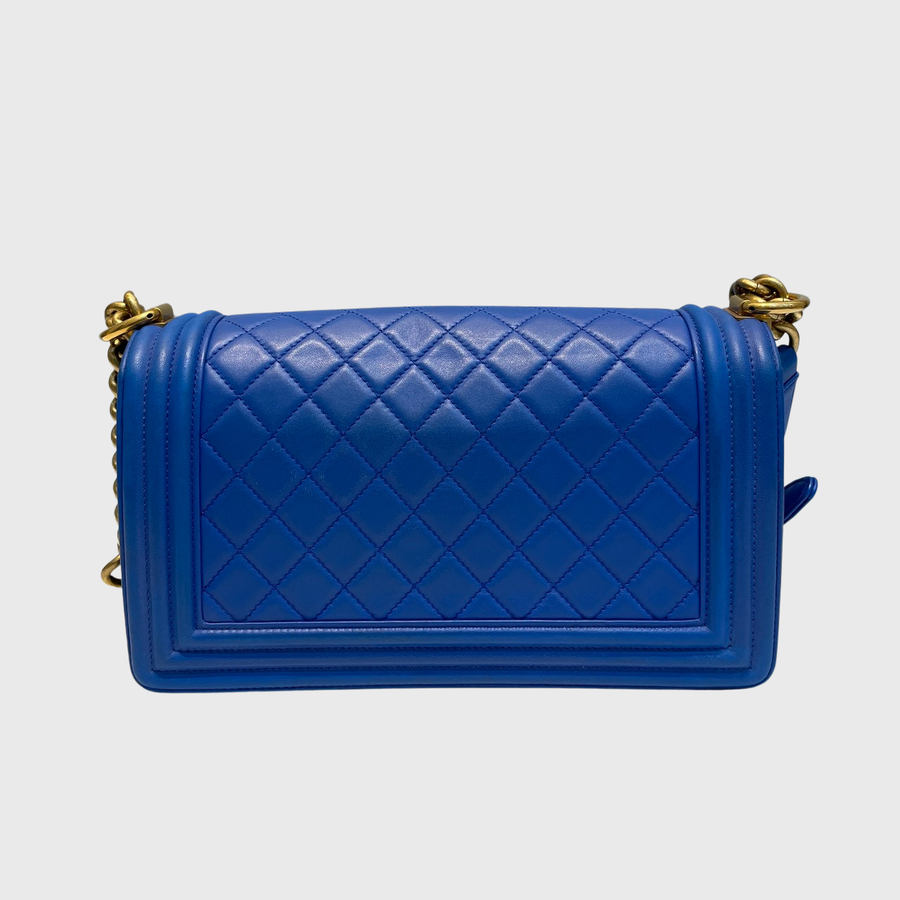 Chanel Boy Lambskin Dark Blue GHW