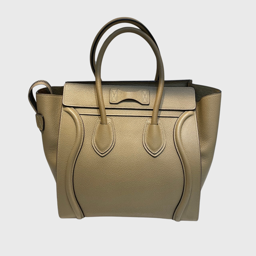 Celine Luggage Bag Calfskin Beige SHW