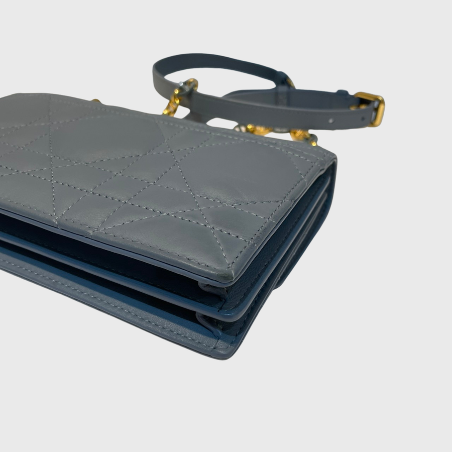 Christian Dior Miss Caro Lambskin Blue GHW