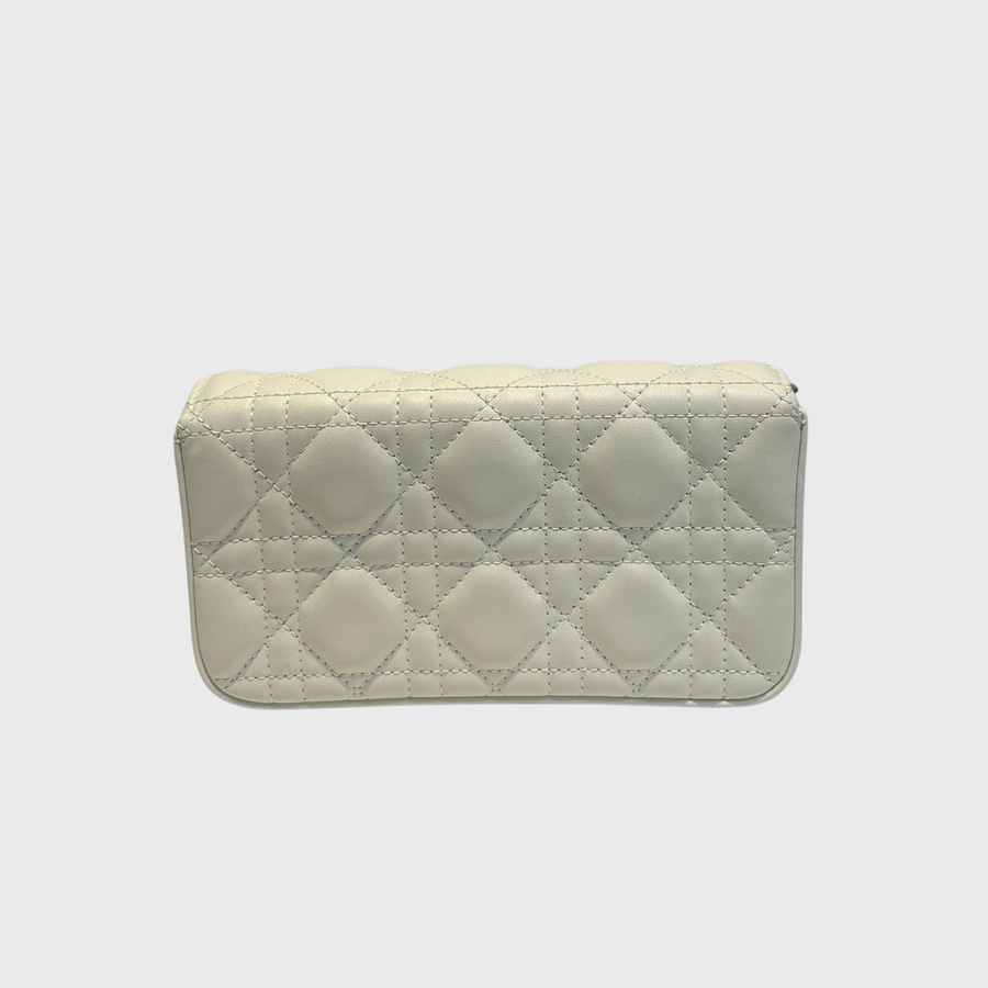 Christian Dior Phone Pouch Calfskin White GHW