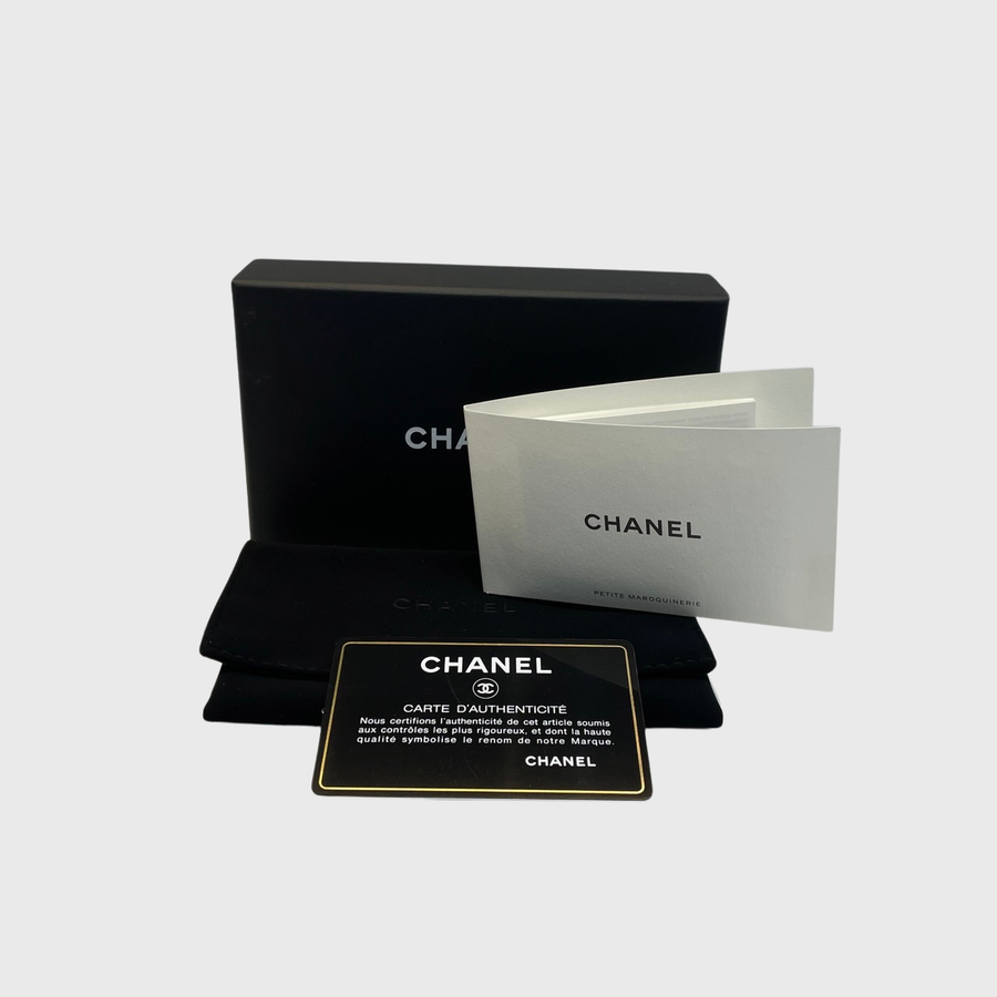 Chanel Card Holder Caviar Blue SHW