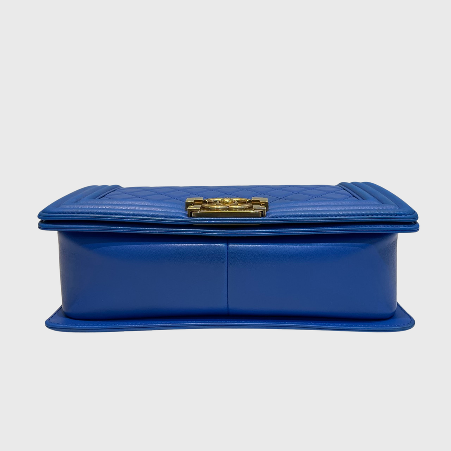 Chanel Boy Lambskin Dark Blue GHW