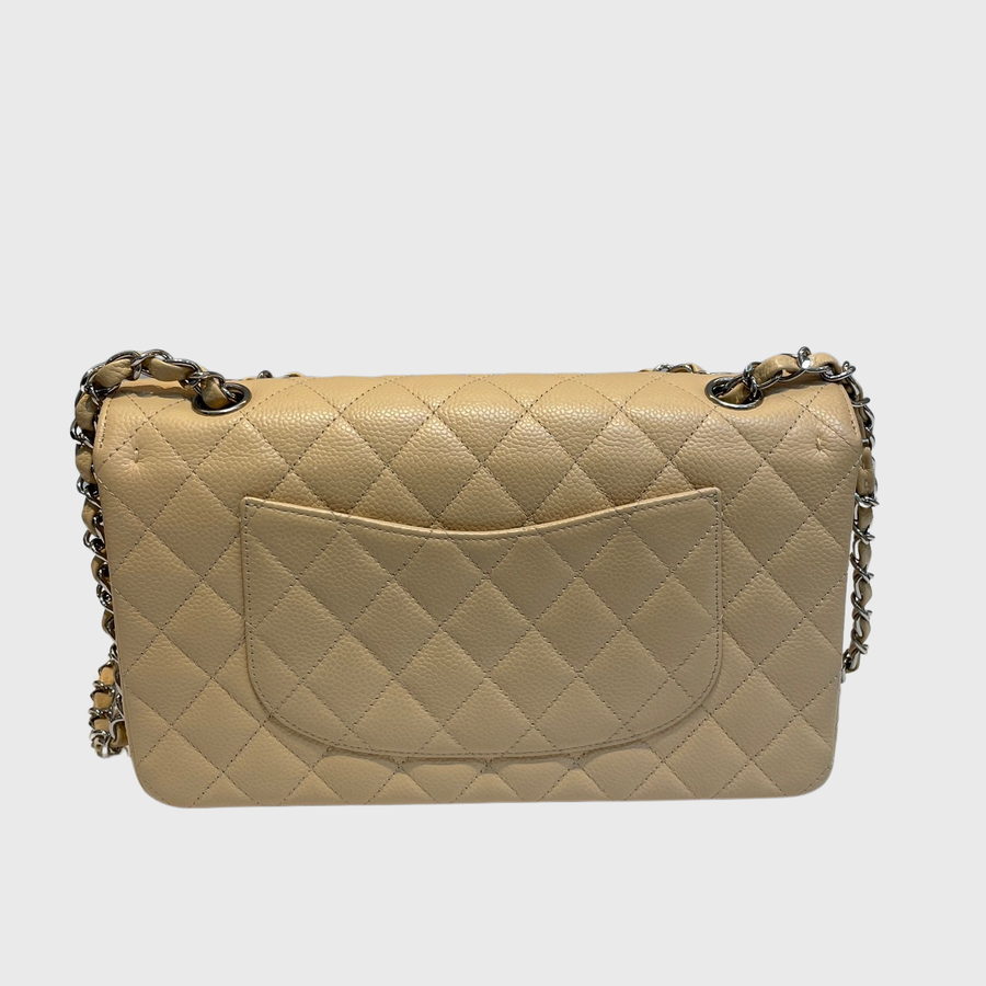 Chanel Classic 10 Caviar Beige SHW