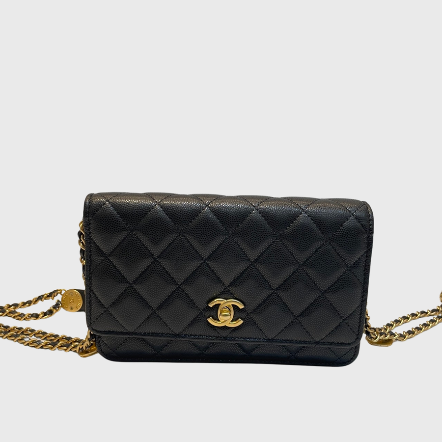 Chanel WOC Lambskin Black GHW