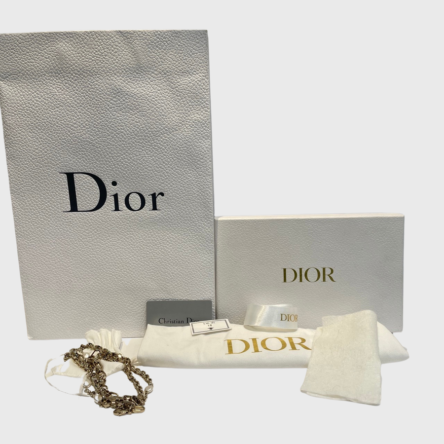 Christian Dior Phone Pouch Calfskin White GHW