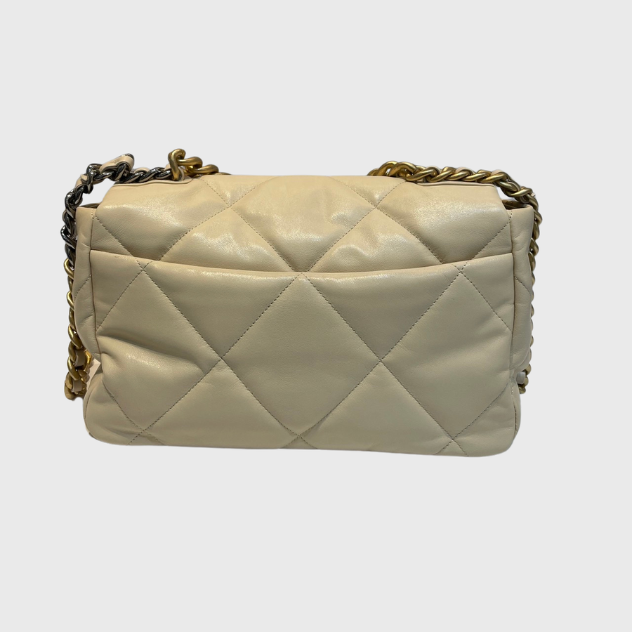 Chanel 19 Flap Bag Lambskin Beige GHW