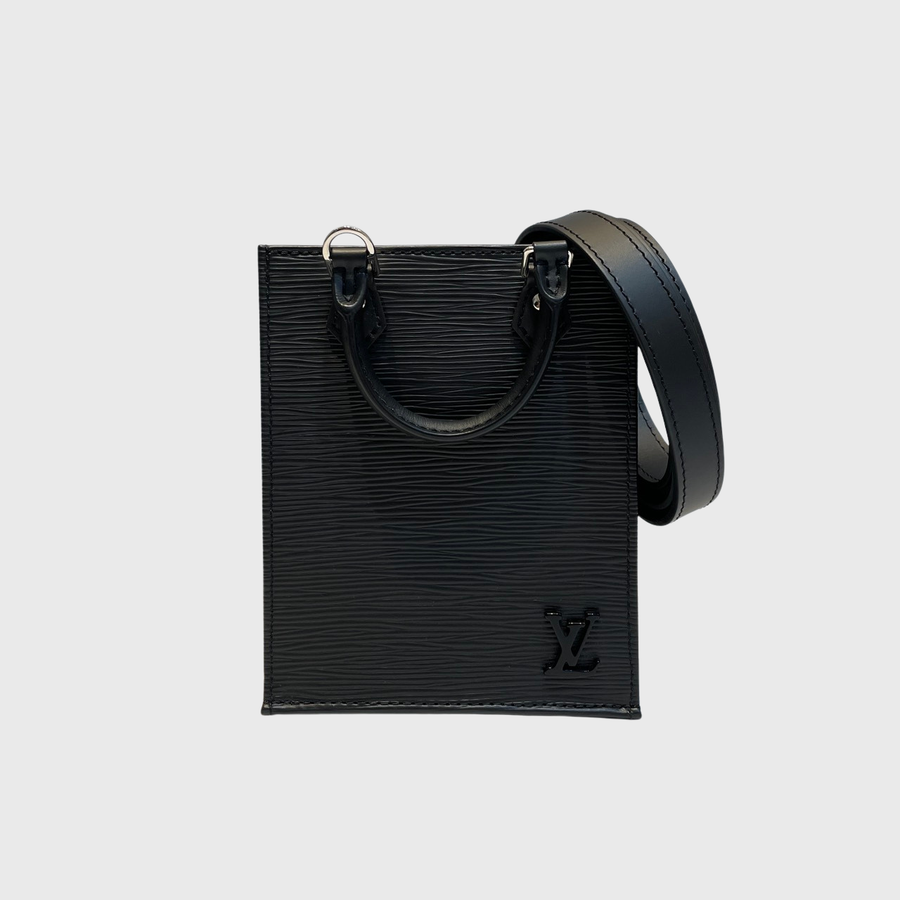 Louis Vuitton Petit Sac Plat Epi Leather Black SHW
