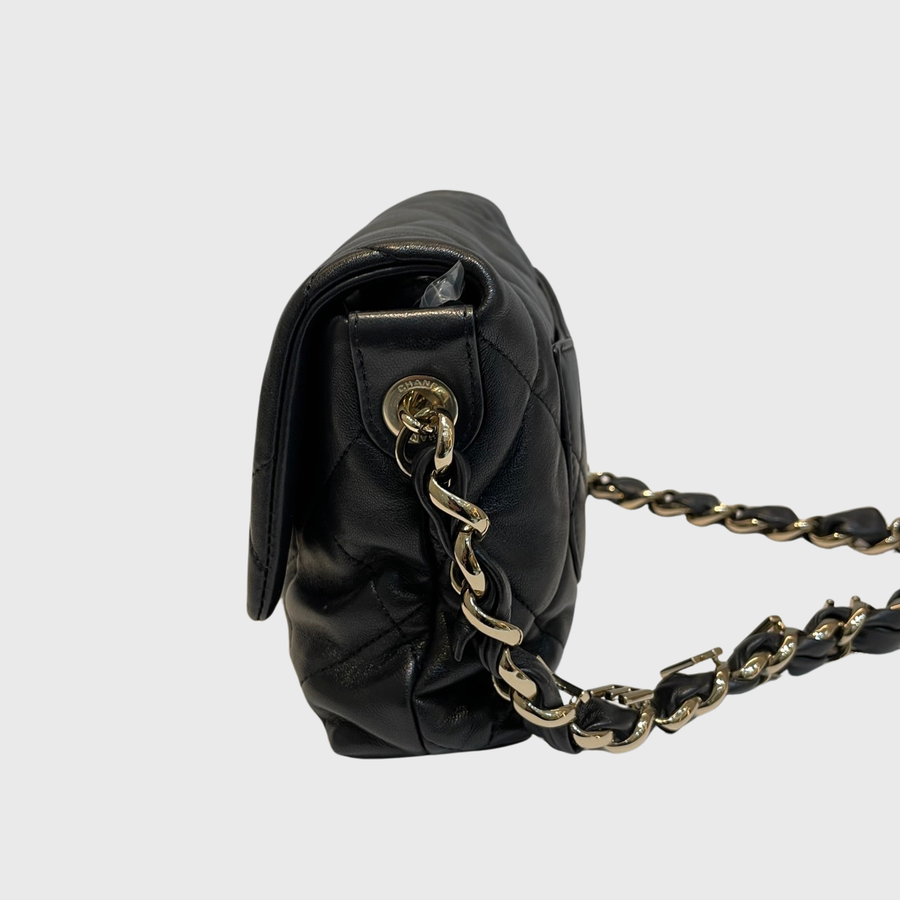 Chanel Flap Bag Lambskin Lambskin Black GHW