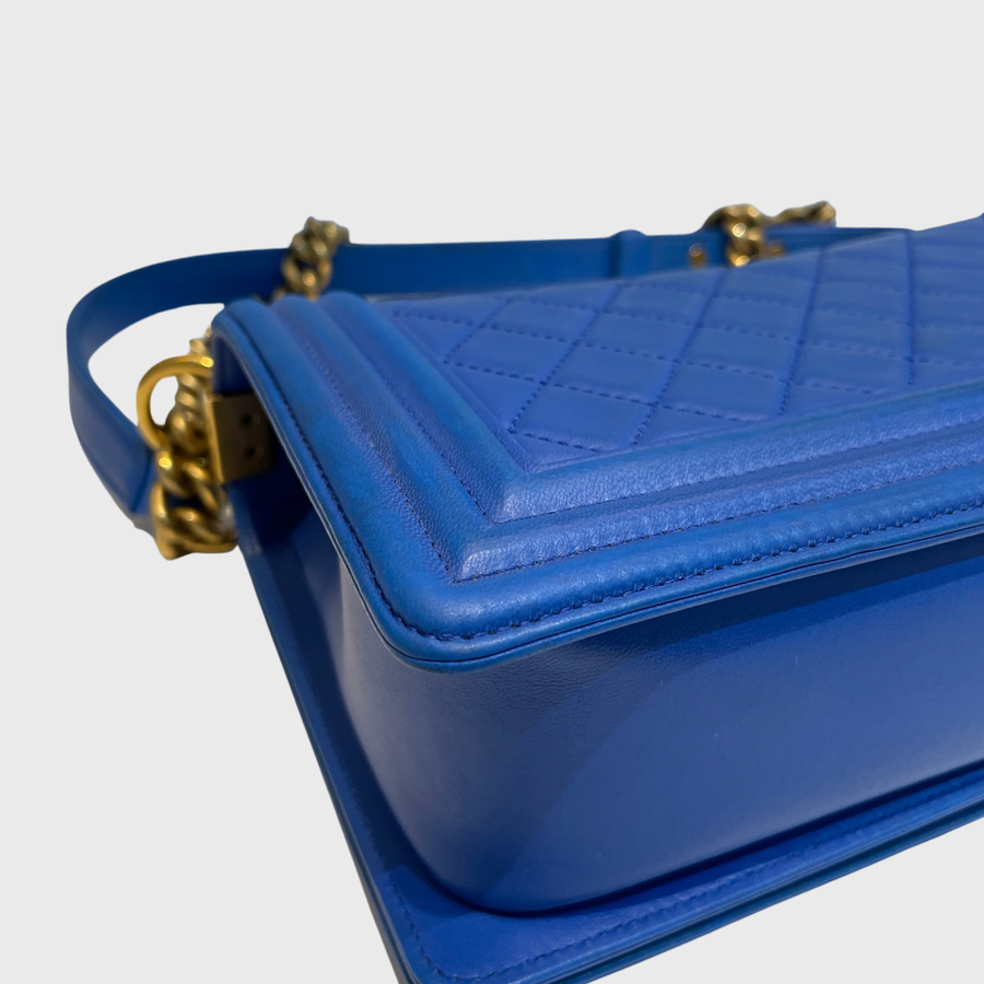 Chanel Boy Lambskin Dark Blue GHW