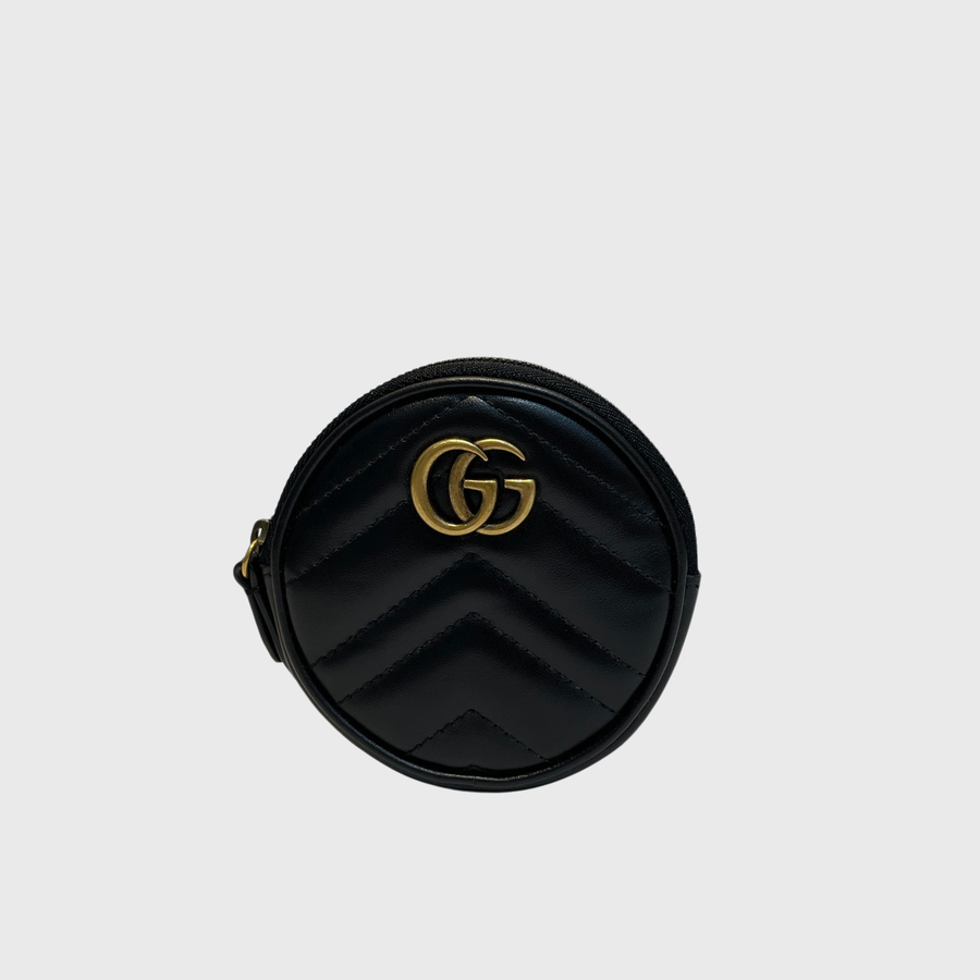 Gucci GG Marmont Coin Pouch Leather Black GHW