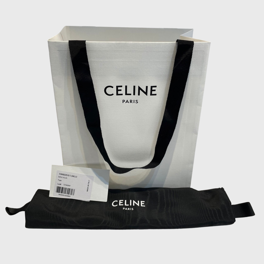 Celine Mini Ava Canvas Brown GHW