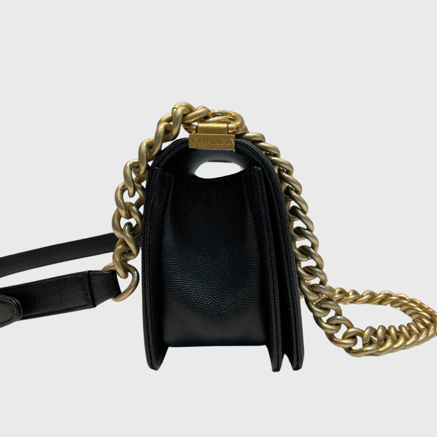 Chanel Boy Caviar Black GHW