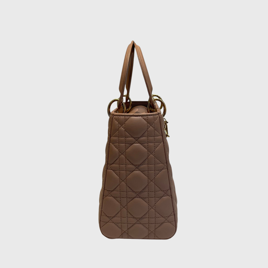 Christian Dior Lady Calfskin Pink White GHW