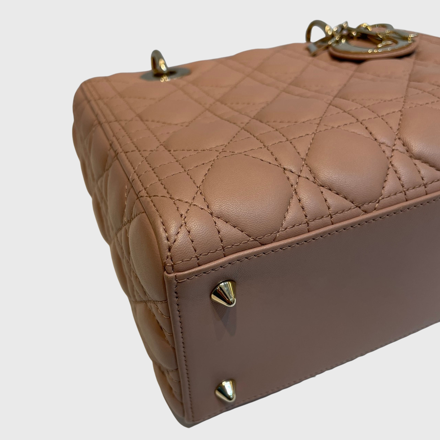 Christian Dior Lady Calfskin Pink White GHW